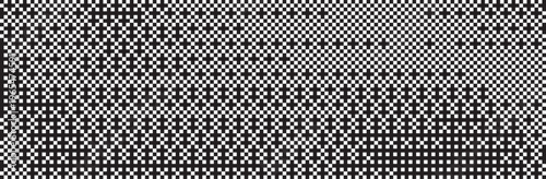 Bitmap pixel dither gradient with Y2K game effect and retro arcade gradation textures. Abstract 8-bit halftone for vintage video art or glitch designs, radial overlays, or infinite mosaic grids art.