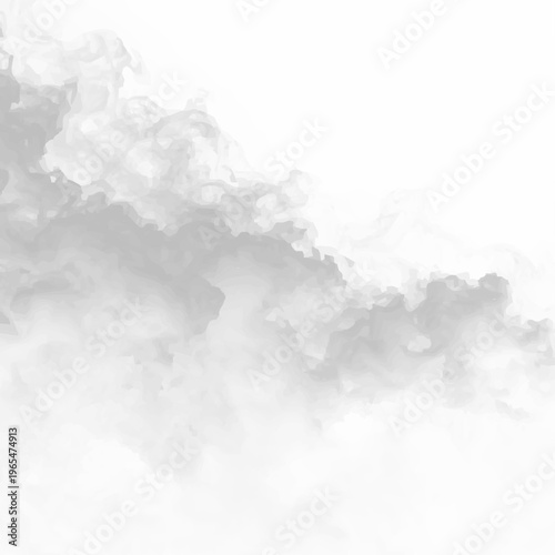 Light smoke clouds with swirling motion, airy curls and smooth flow vector