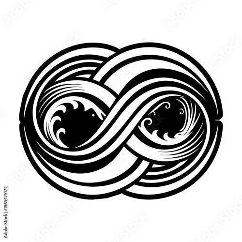 Glyph style icon of limitless symbol
