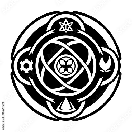 Sacred symbol icon in glyph style