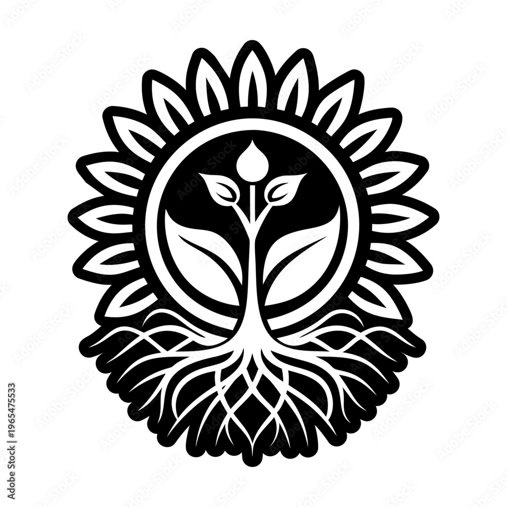 Fototapeta premium A filled style icon of seedling symbol