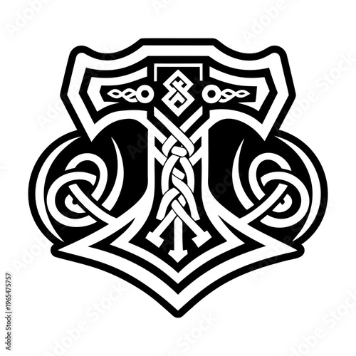 A glyph icon of thor hammer