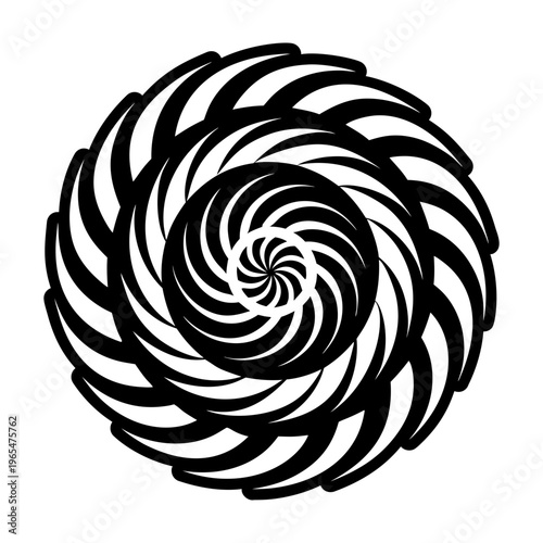 A filled style icon of spiral symbol