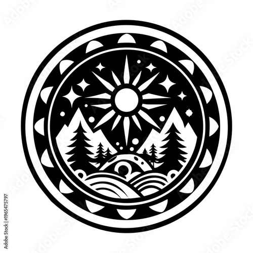 An icon of timeless nature symbol in solid style