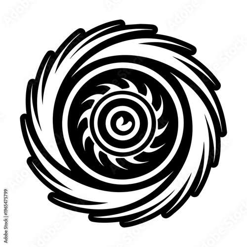 A filled style icon of timeless spiral symbol