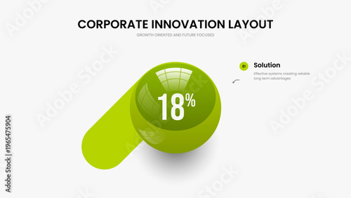 Corporate Visualization 1 Step Infographic Presentation Template. Visual Overview One Option Diagram Slide Layout. Financial Development Slideshow Design Vector Illustration.
