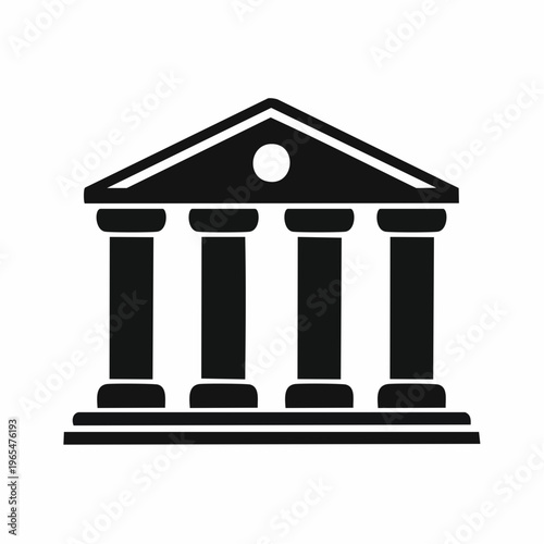 Iconic classical building symbol for justice law finance or education structure