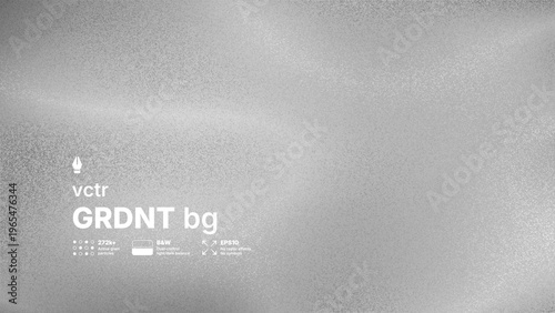 Abstract black and white vector background with high detailed noise texture and blurred gradient effect. Modern grayscale silver grainy overlay for industrial or brutalist design concepts.
