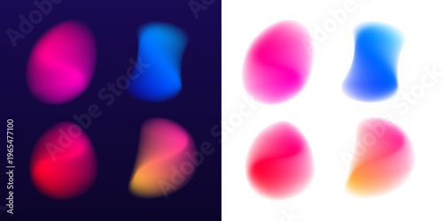Flowing abstract shapes with smooth gradient transitions vector