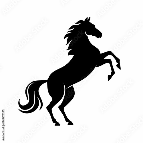 Majestic Horse Silhouette: A Powerful and Elegant Animal Illustration Design Art Print