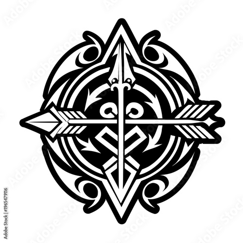 Arrow tattoo icon in glyph style