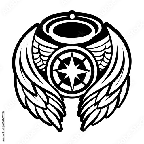 A glyph style icon of angel halo symbol