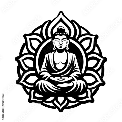 A solid style icon of buddha symbol