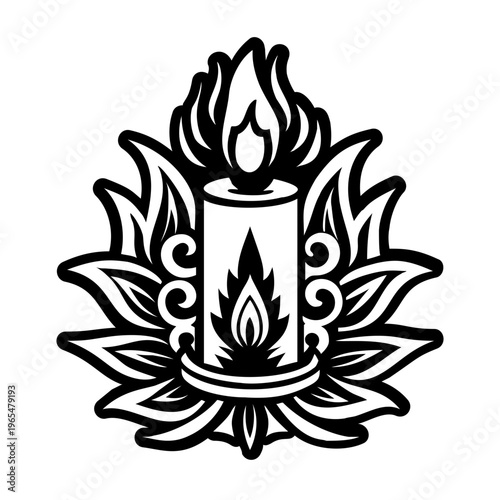 A glyph style icon of candle symbol