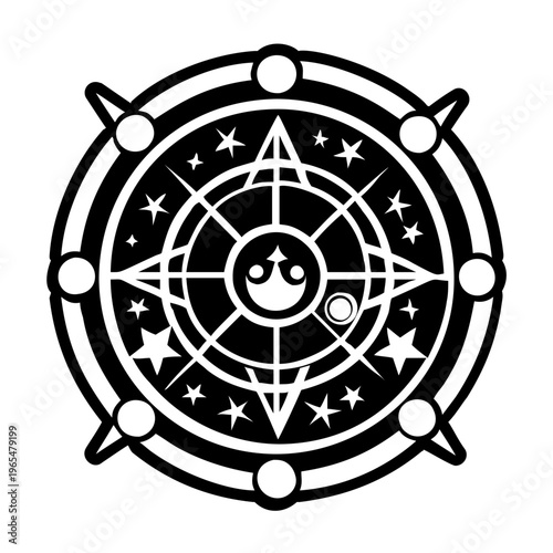 Celestial map symbol icon in solid style