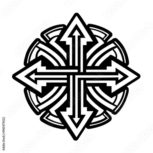 Cross tattoo icon in glyph style