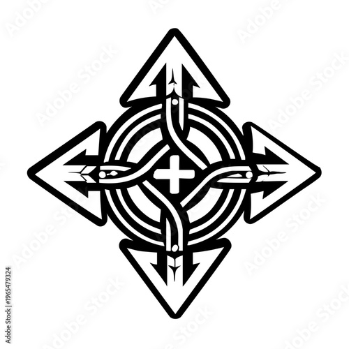 Crossroads tattoo icon in filled style