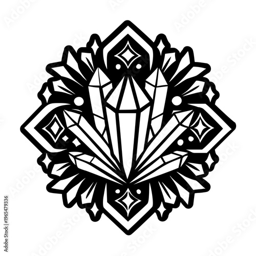 Crystals symbol icon in solid style