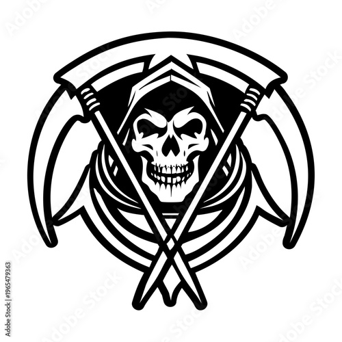 Death scythe icon in filled style