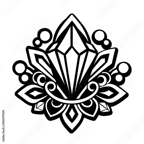 Gemstone cluster icon in solid style