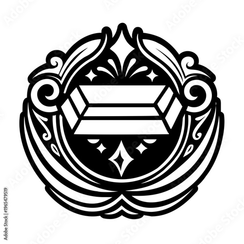 A glyph style icon of gold ingot symbol