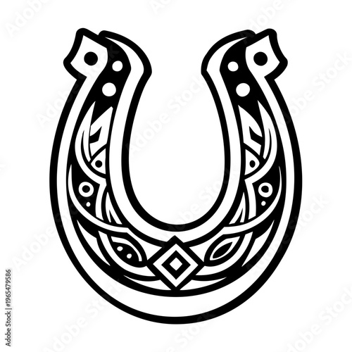 Horseshoe tattoo icon in filled style