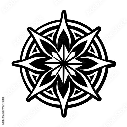A solid style icon of guiding star symbol