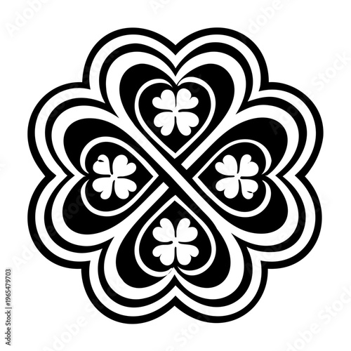 Clover charm icon in glyph style