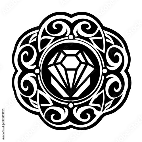 A glyph style icon of lucky gemstone symbol