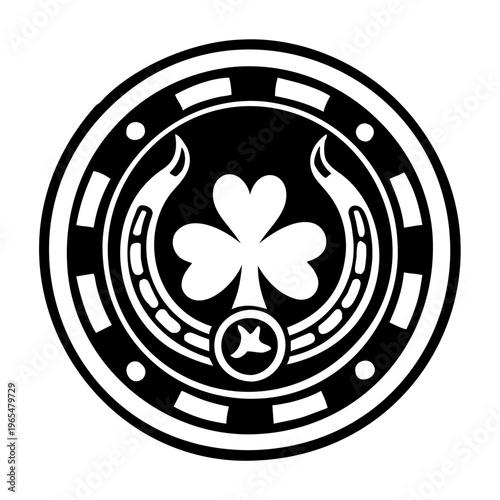 Lucky coin icon in filled style