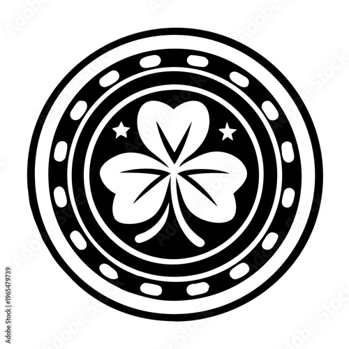 A filled style icon of clover symbol