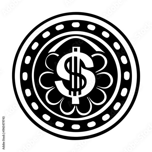 Money tattoo icon in glyph style