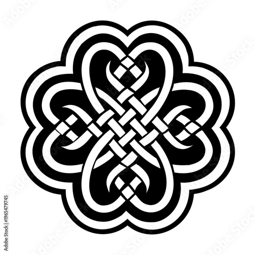 A solid style icon of lucky knot symbol