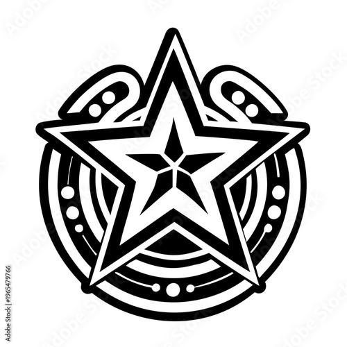 Star tattoo icon in filled style
