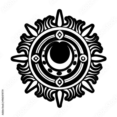 Lunar eclipse symbol icon in solid style