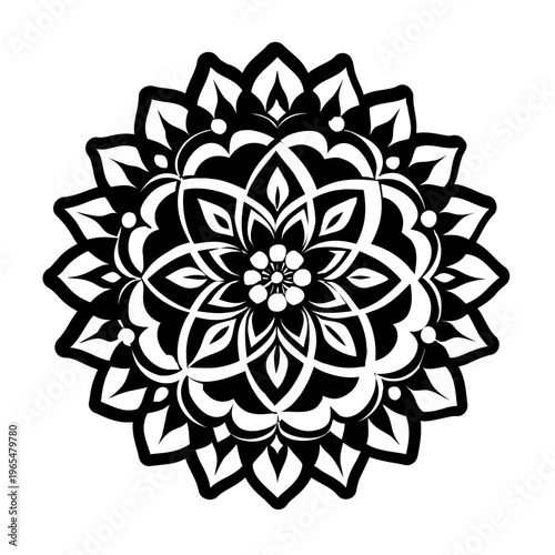 A glyph style icon of mandala tattoo