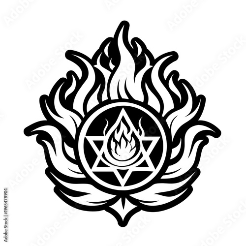 Mystic flame icon in filled style