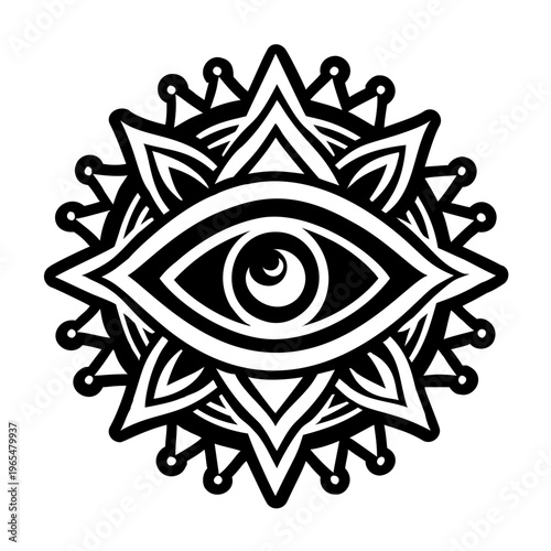 A glyph style icon of evil eye symbol