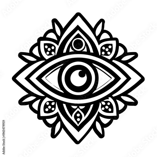 Eye talisman icon in solid style