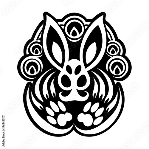 Rabbit foot symbol icon in solid style