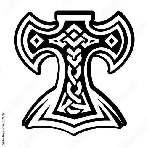 Hammer tattoo icon in glyph style