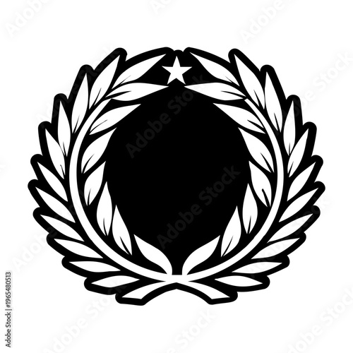 A solid style icon of victory wreath symbol