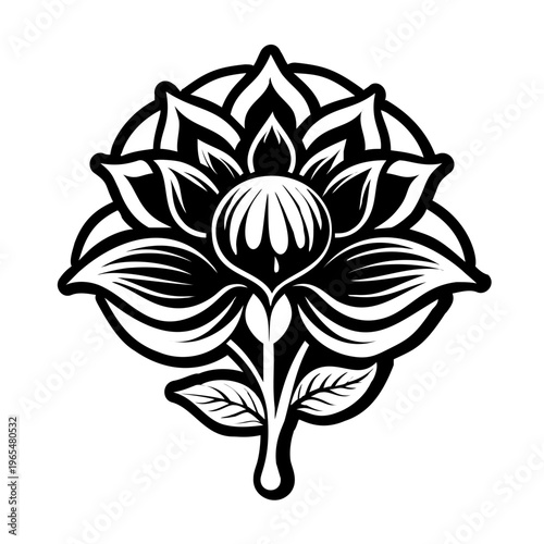 A glyph style icon of wilting flower symbol