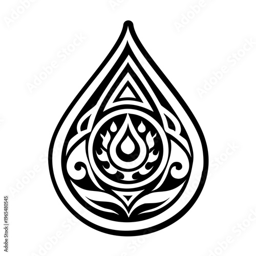 Water droplet symbol icon in filled style