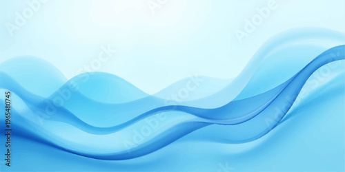 An abstract blue wave vector design features flowing curves and light motion patterns to create a digital water texture backdrop for a modern sea art wallpaper