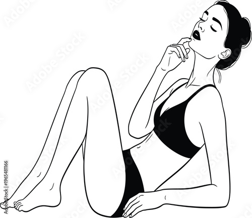 Woman in a yoga pose on the floor