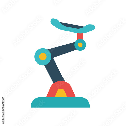 cute robot traffic warden holding stop sign flat design vector illustration