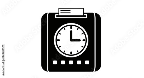 Black and white clock device.