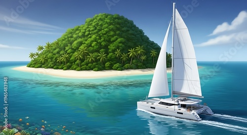 Yacht Sailing Island.