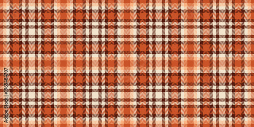 2026 texture plaid tartan, winter fabric textile pattern. Periodic background seamless check vector in orange and red colors.